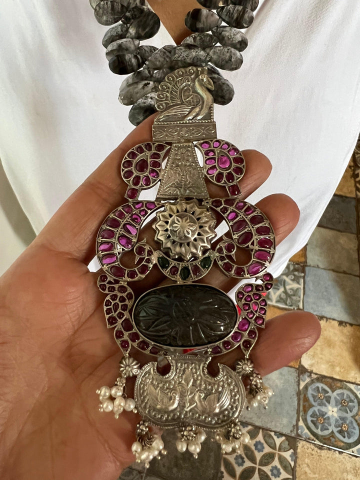 Moss Rutile Pure 925 Silver Necklace - SHIVKA