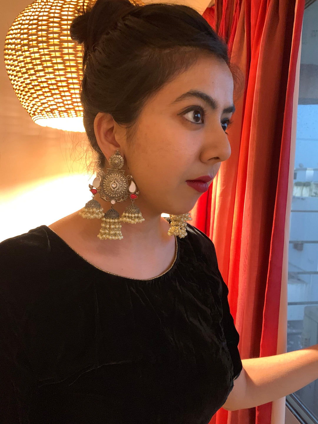 Triple Layered Jhumki Tribal Earrings - SHIVKA