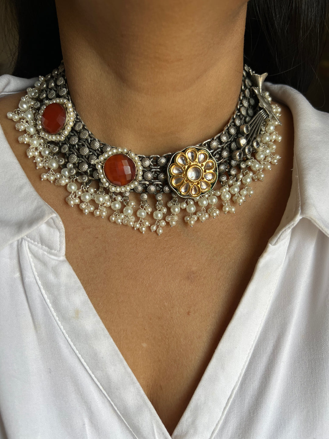 Vintage Artistic Necklace with Earrings