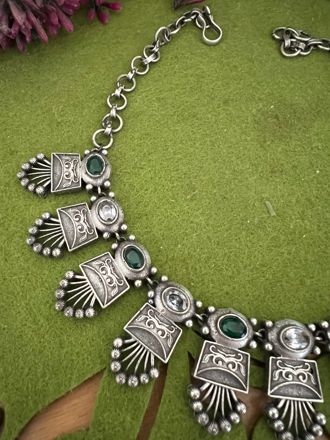 Antique Collar Necklace with Statement Studs