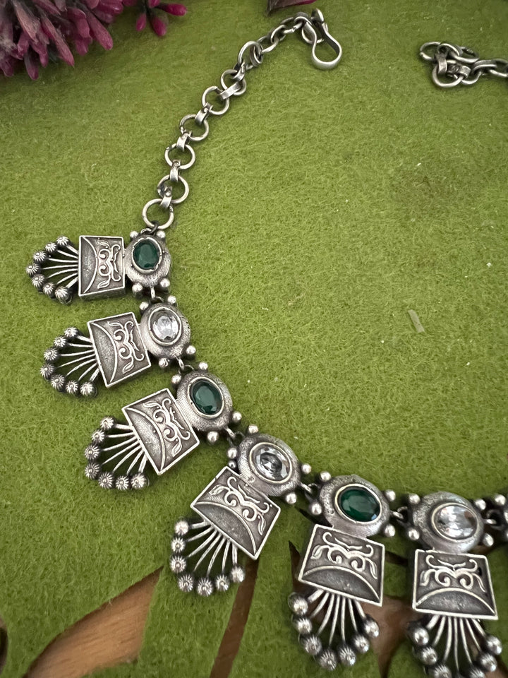 Antique Collar Necklace with Statement Studs