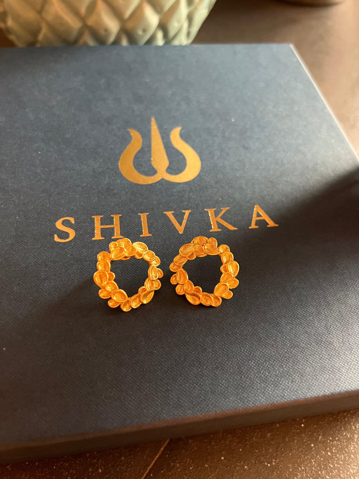 Statement Gold Leaves Studs - SHIVKA