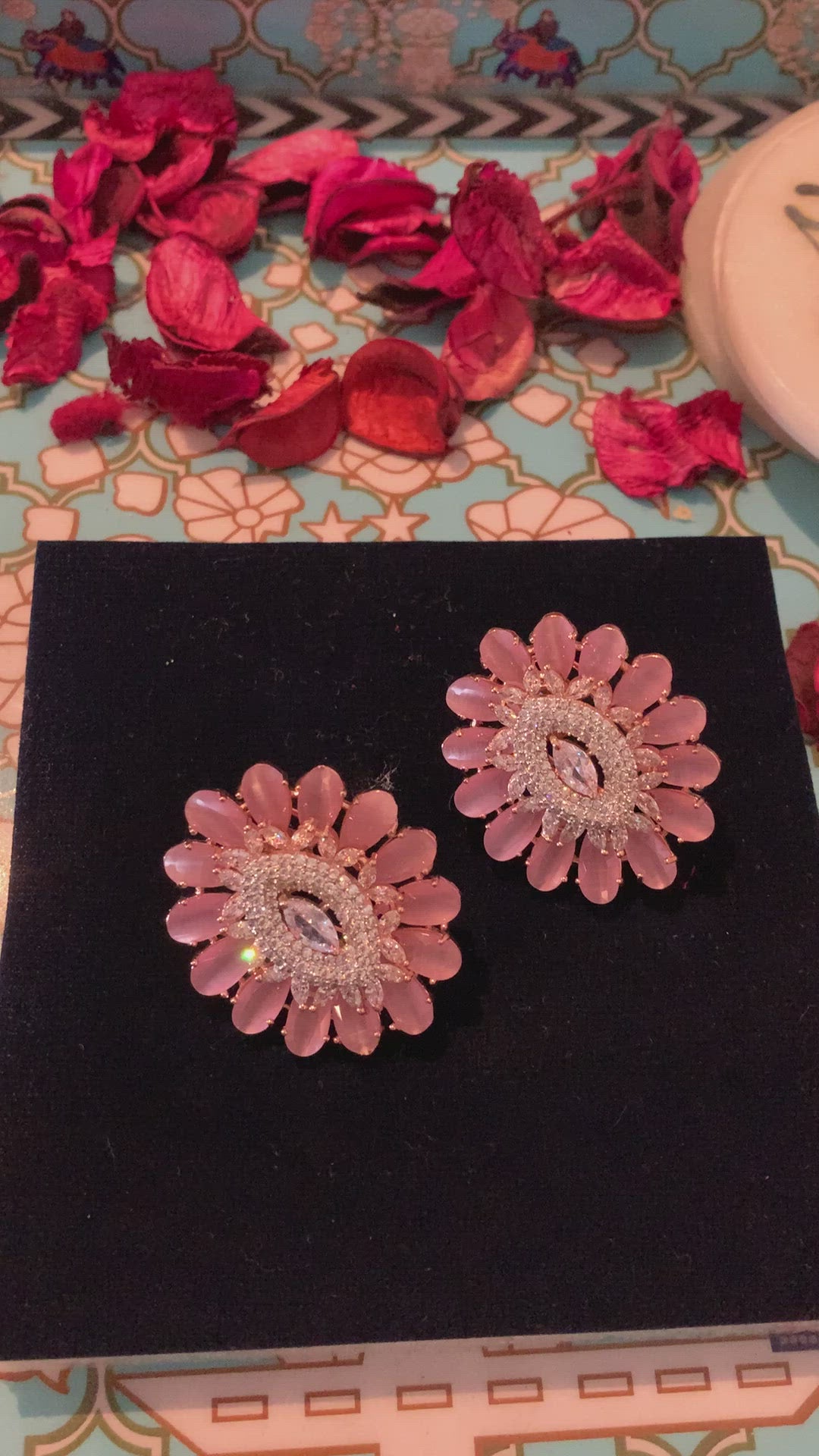 Floral Pink Studs