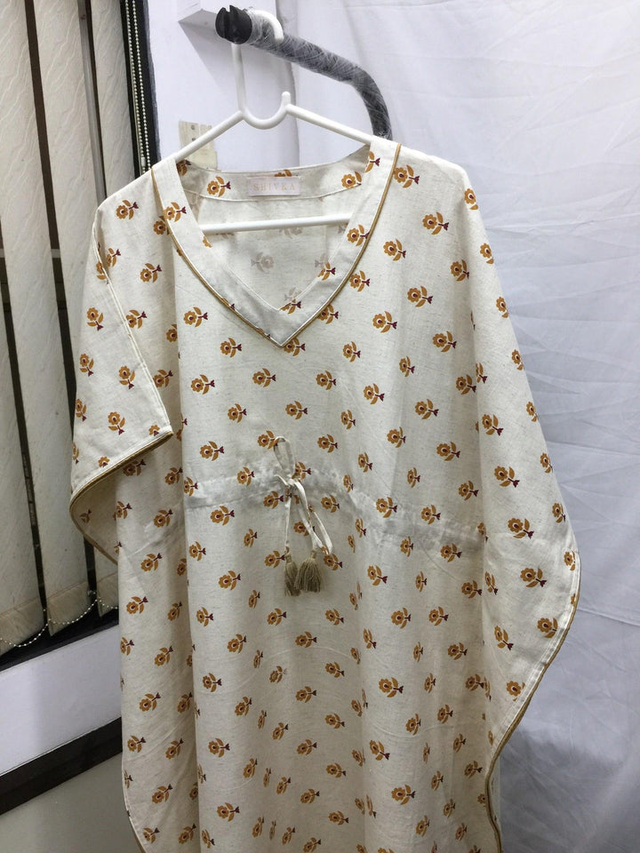 Indian Print Cotton Kaftan - SHIVKA