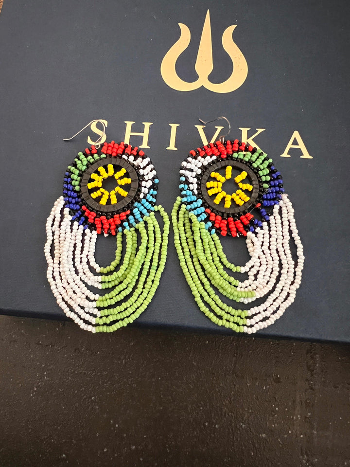 Statement Beaded Earrings - SHIVKA