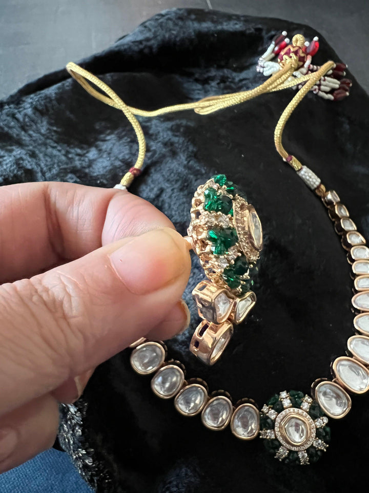 Timeless Kundan Necklace with Statement Earrings - SHIVKA