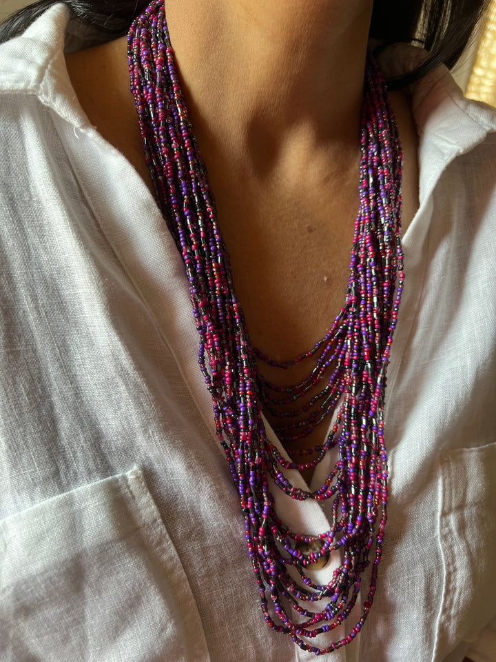 Beaded Necklace with Studs