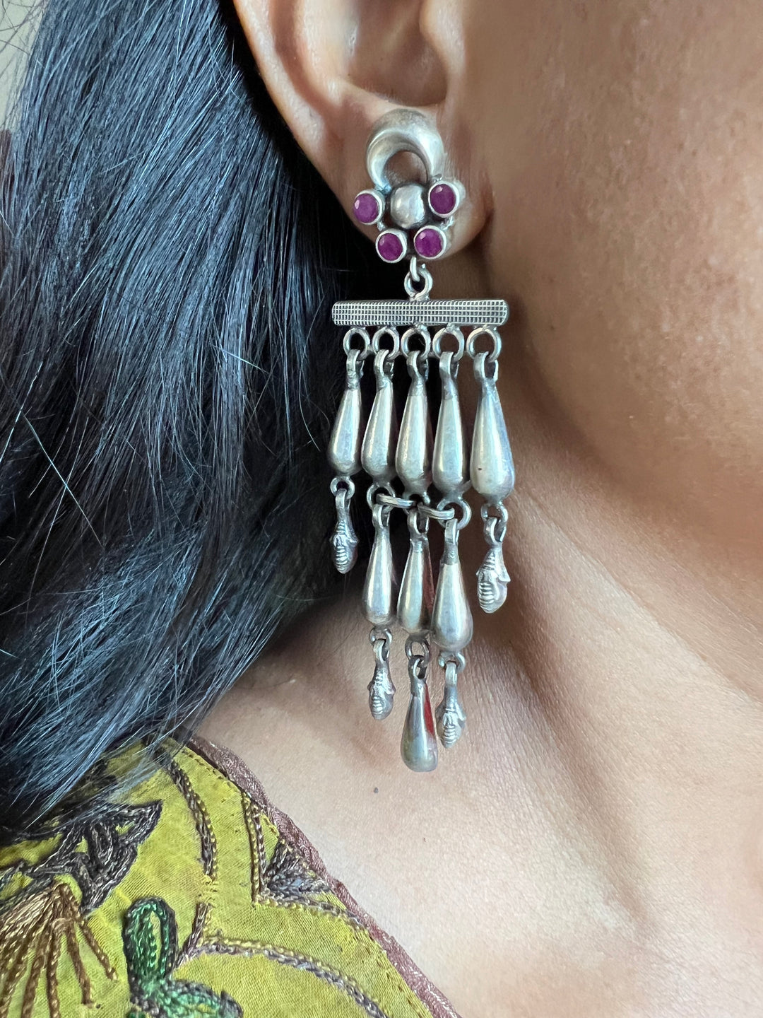 Dancing Doll Sterling Silver Long Earrings