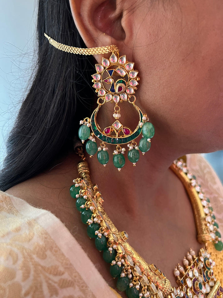 Royal Kundan Wedding Necklace with Earrings - SHIVKA