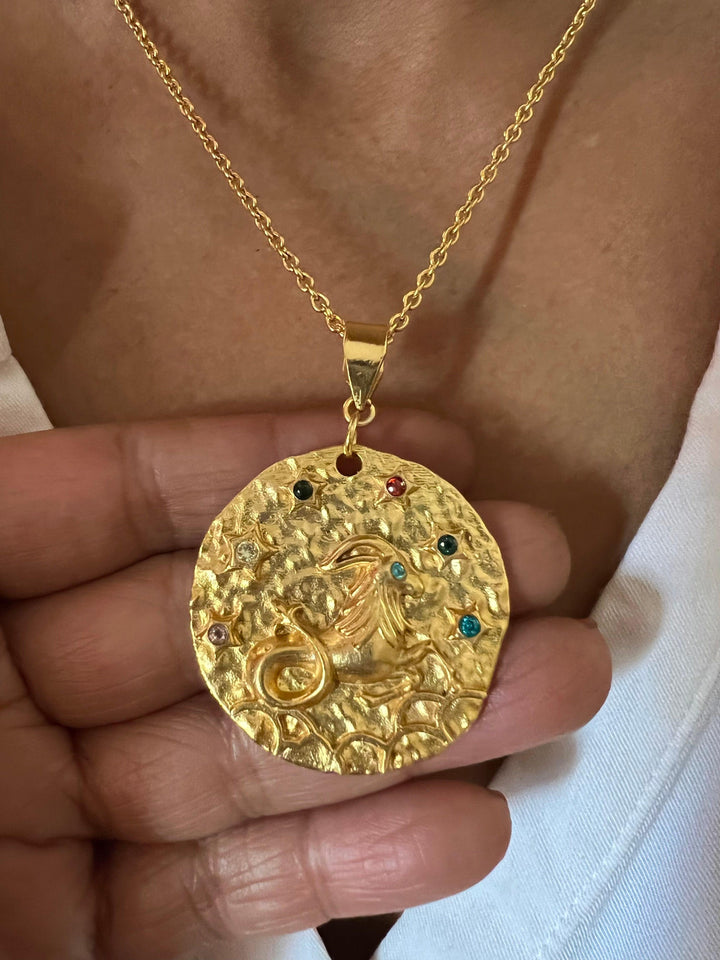 Statement Capricorn Pendant Necklace - SHIVKA