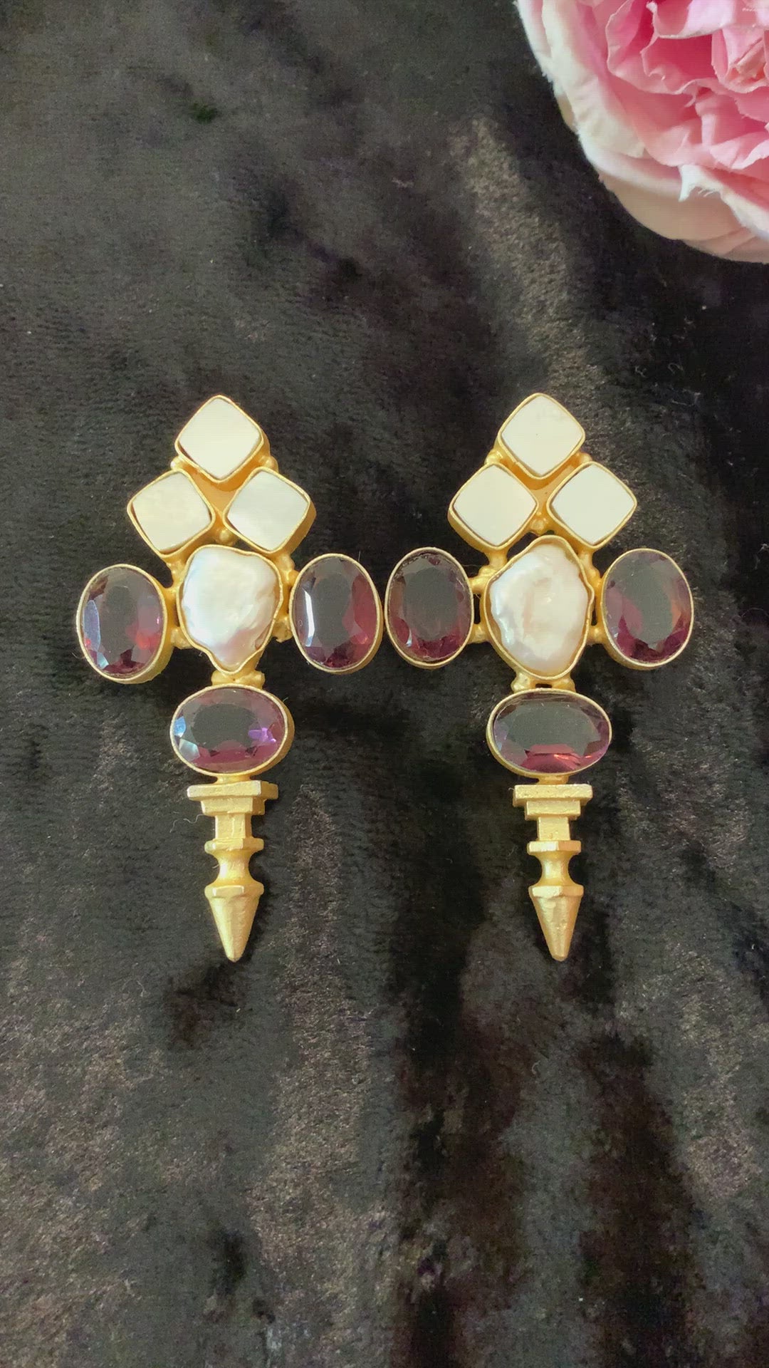 Designer Amethyst Stud Earrings