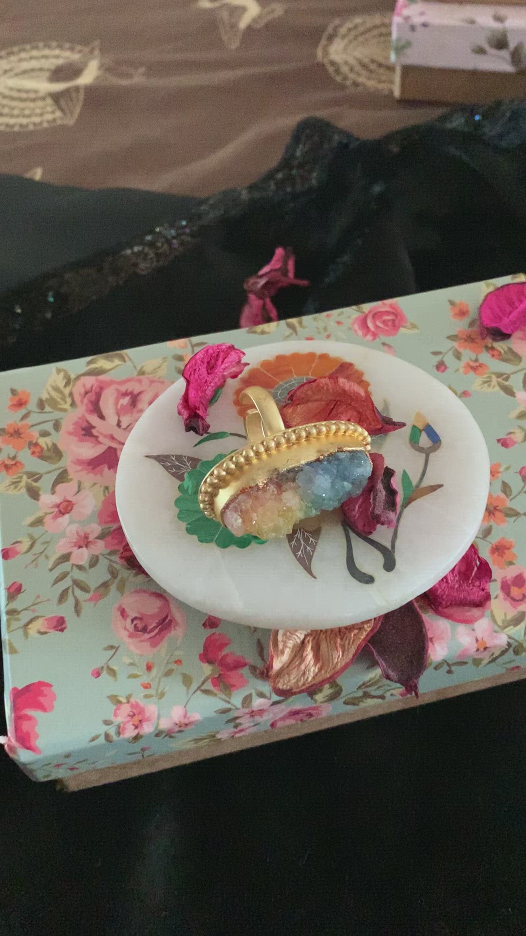 Stylish Multicoloured Stone Ring