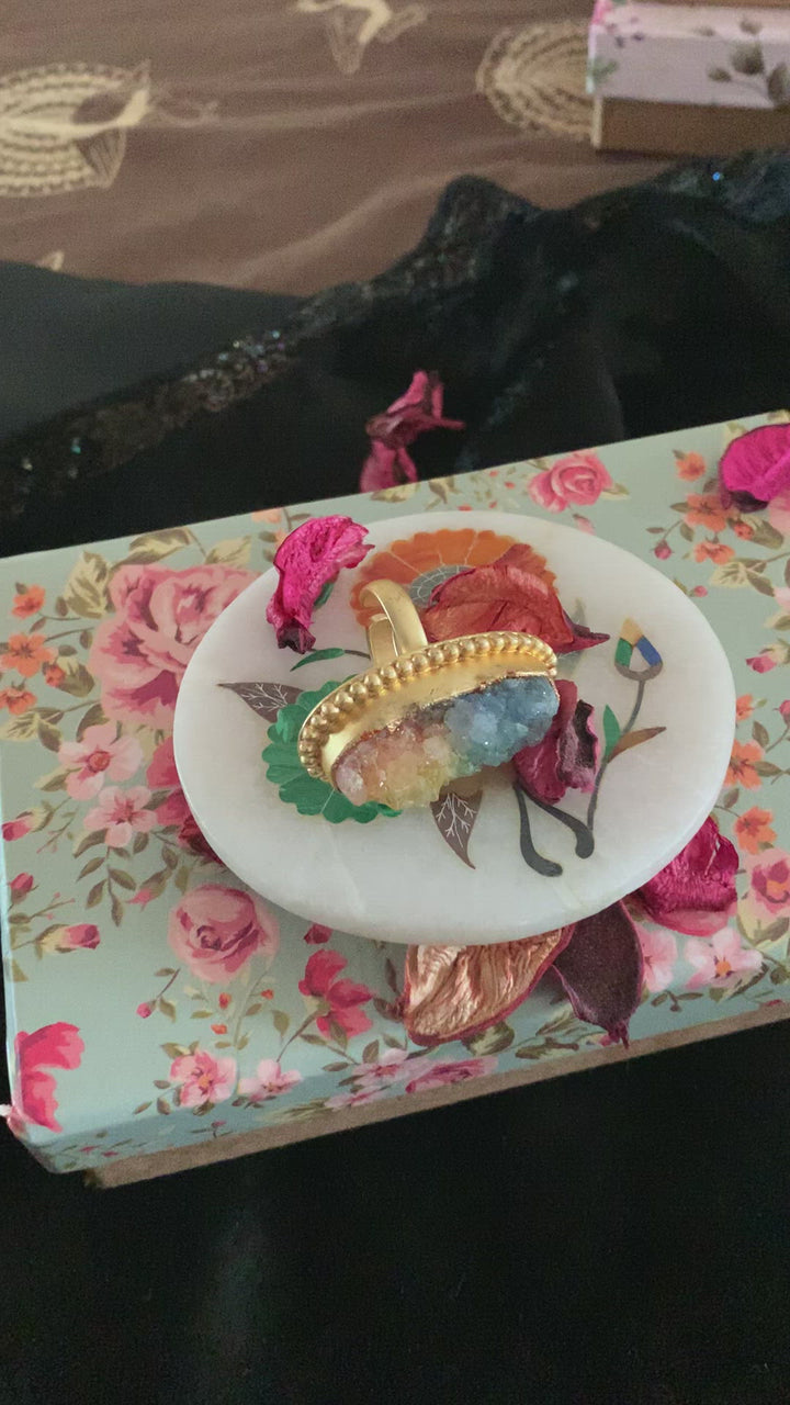 Stylish Multicoloured Stone Ring
