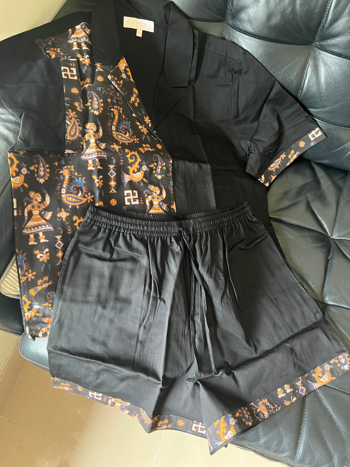 Designer Indian Print Cotton Night Suit - Set of Two