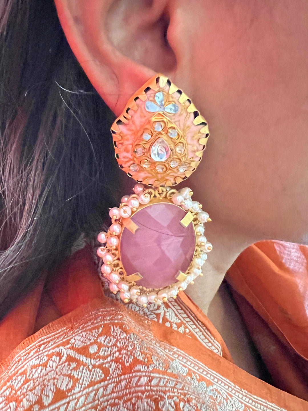 Pink Gemstone Earrings - SHIVKA