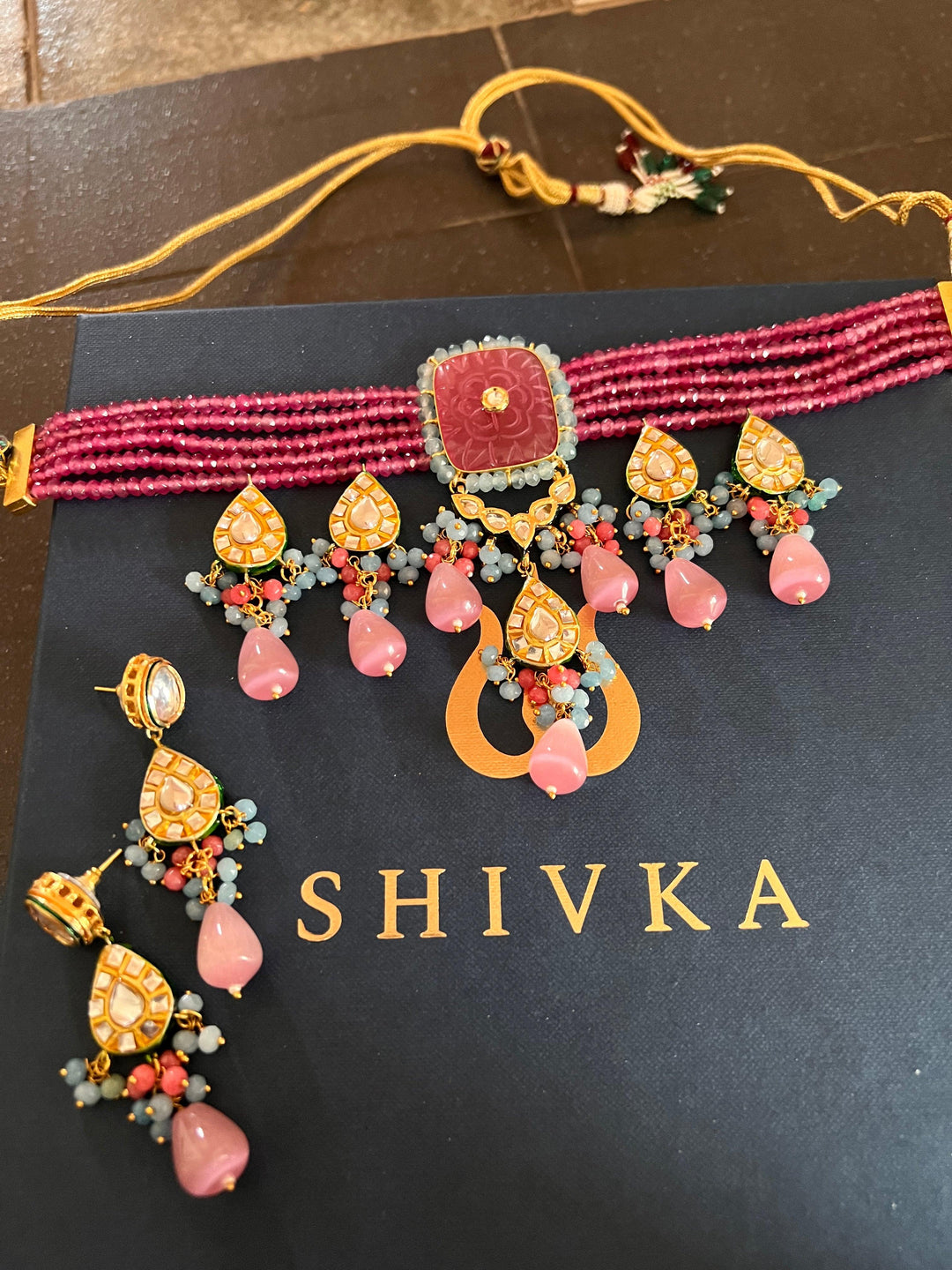 Stunning Kundan Choker with Earrings - SHIVKA