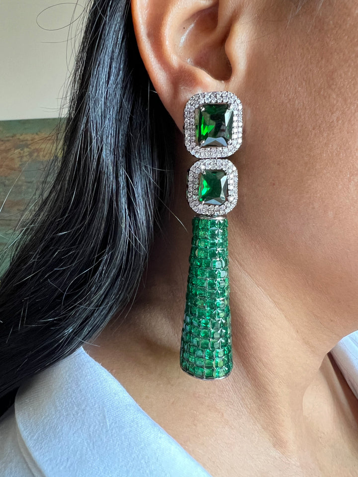 SHIVKA Victorian Emerald Earrings