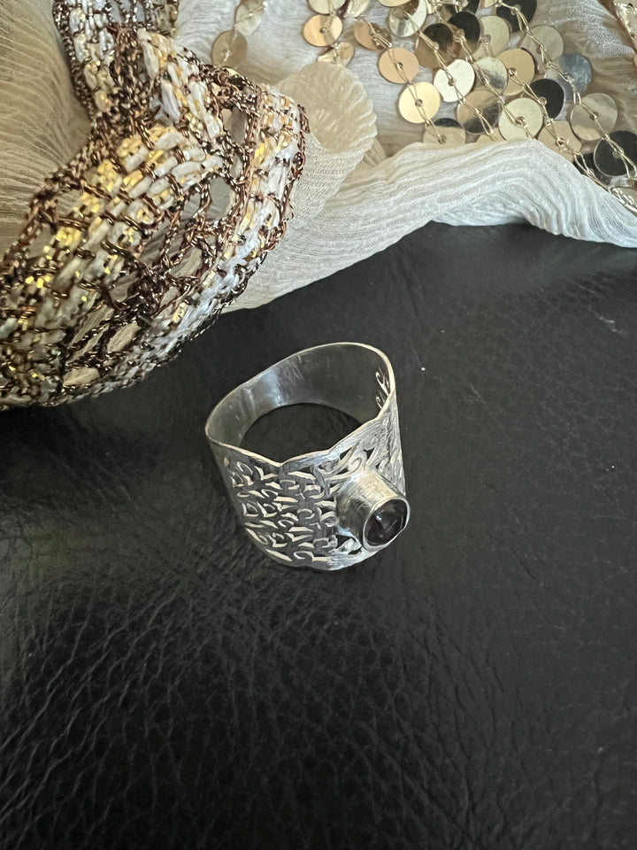 Beautiful Cut-work Quartz Ring