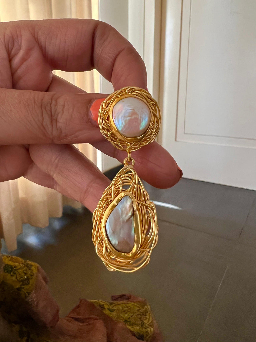 Vintage Mother of Pearl Earrings - SHIVKA