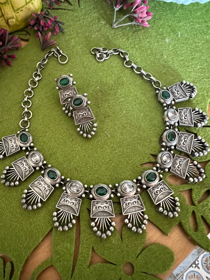 Antique Collar Necklace with Statement Studs