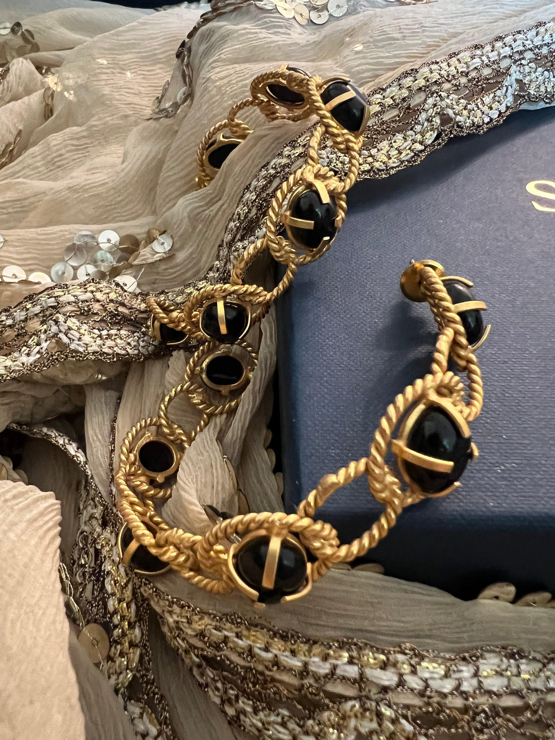 Onyx Designer Hoops - SHIVKA