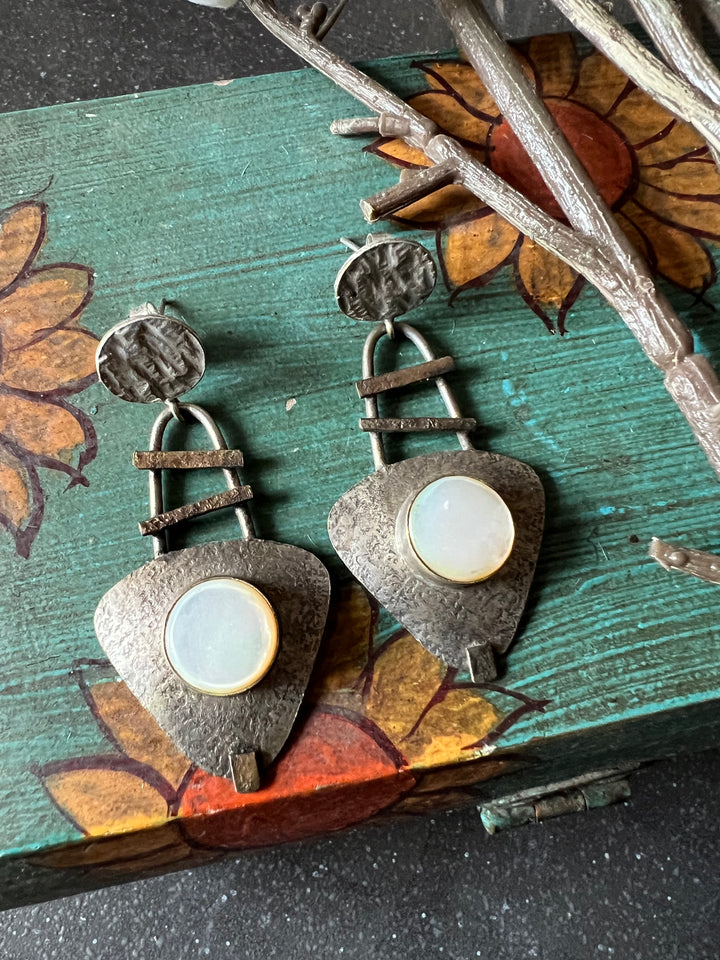 Vintage White Stone Earrings