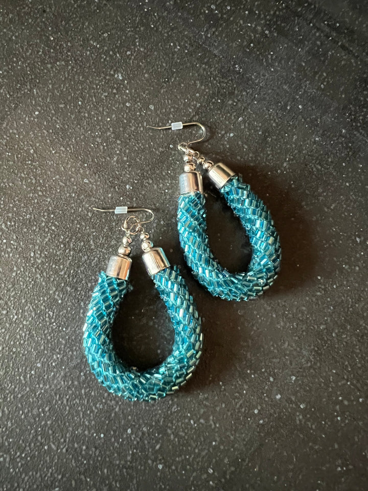 Gorgeous Beaded Hoop Danglers