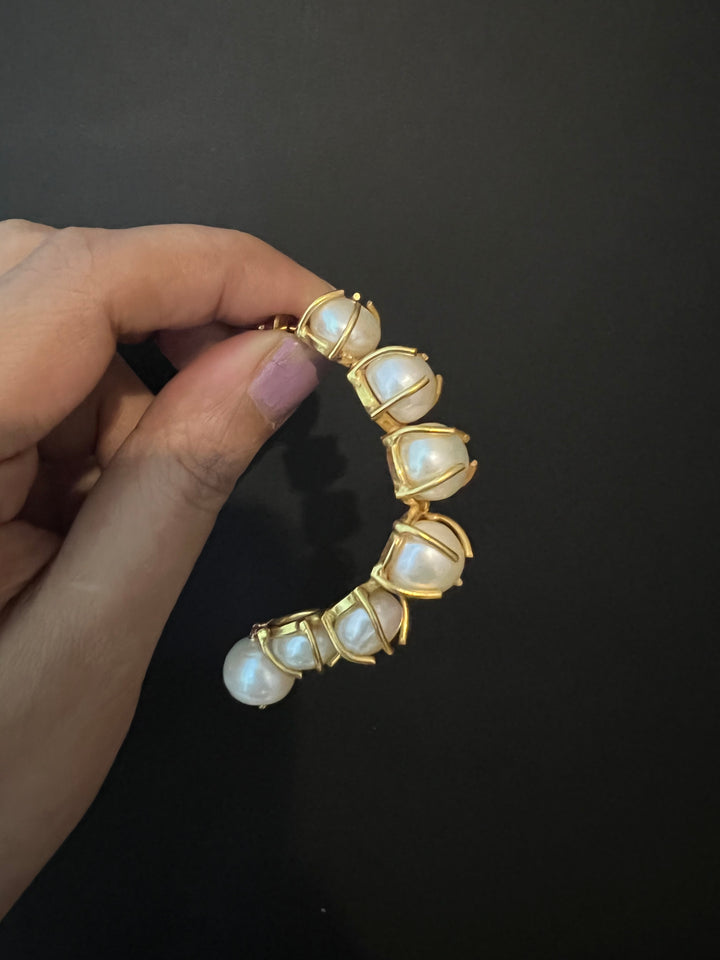 Classy Pearl Hoop Earrings
