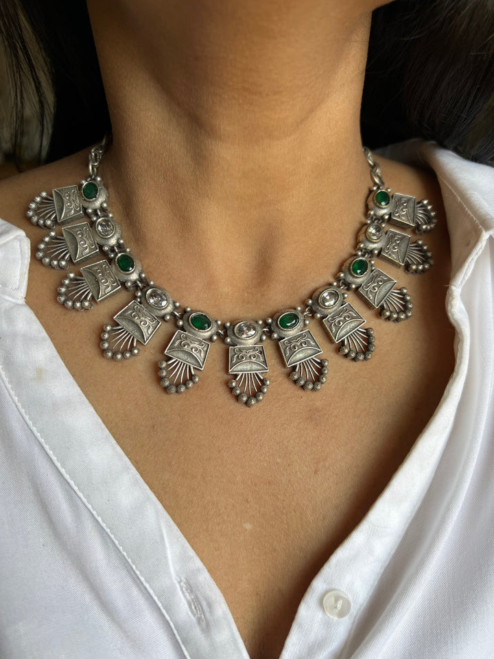 Antique Collar Necklace with Statement Studs