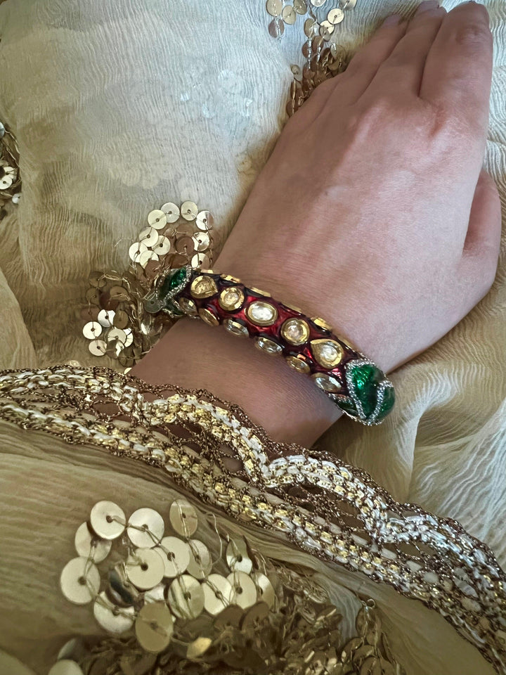 Vintage Enamelled Kundan Bracelet - SHIVKA
