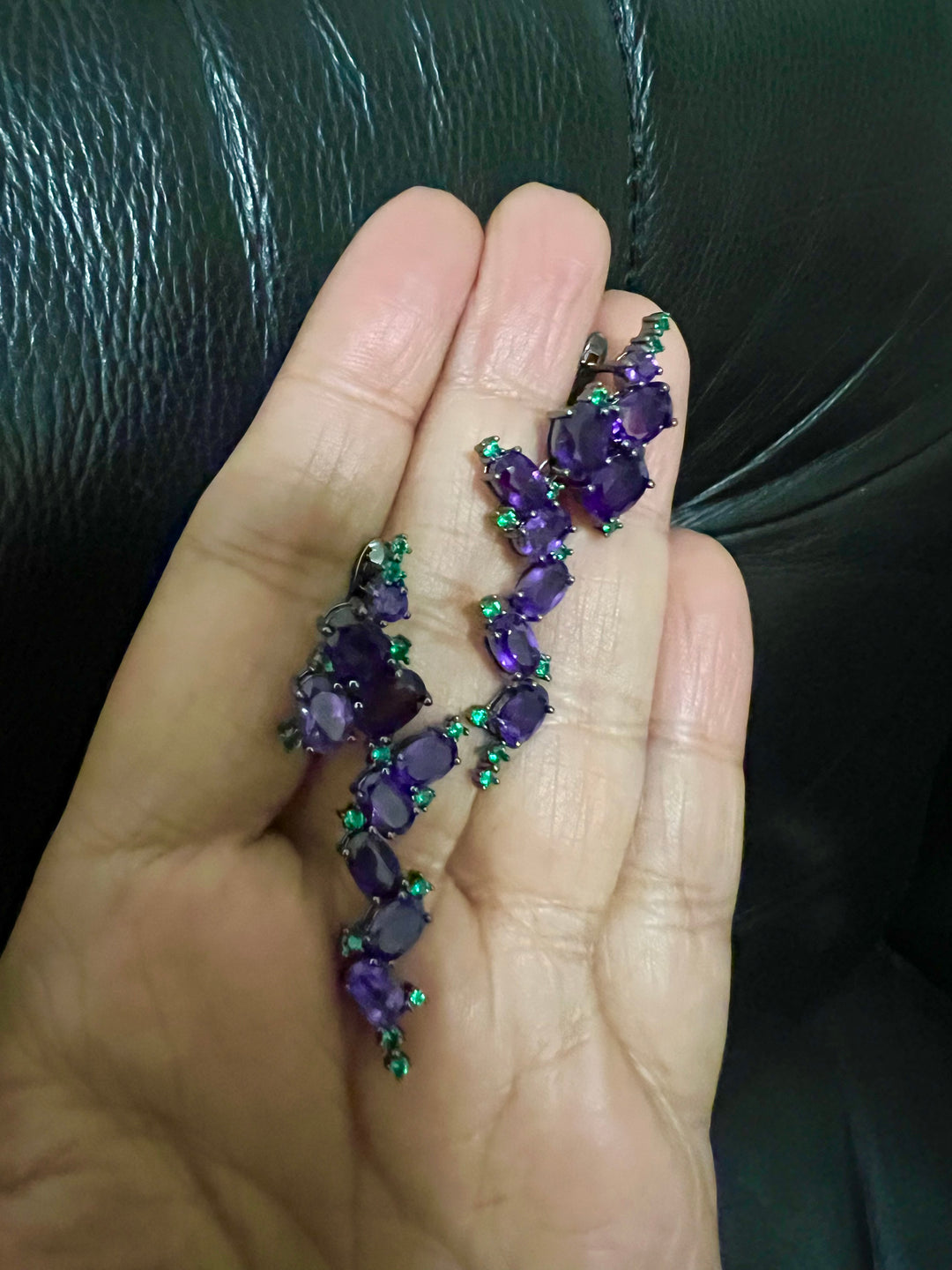 Minimalist 925 Silver Amethyst Danglers