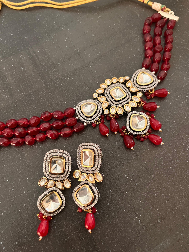Kundan Choker with Statement Earrings - SHIVKA