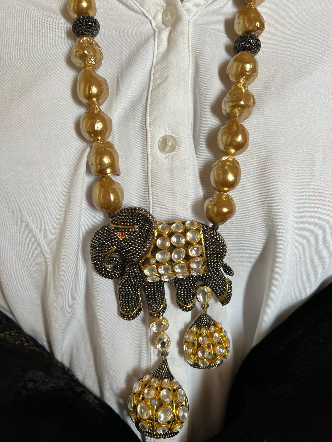 Baroque Necklace with Statement Earrings