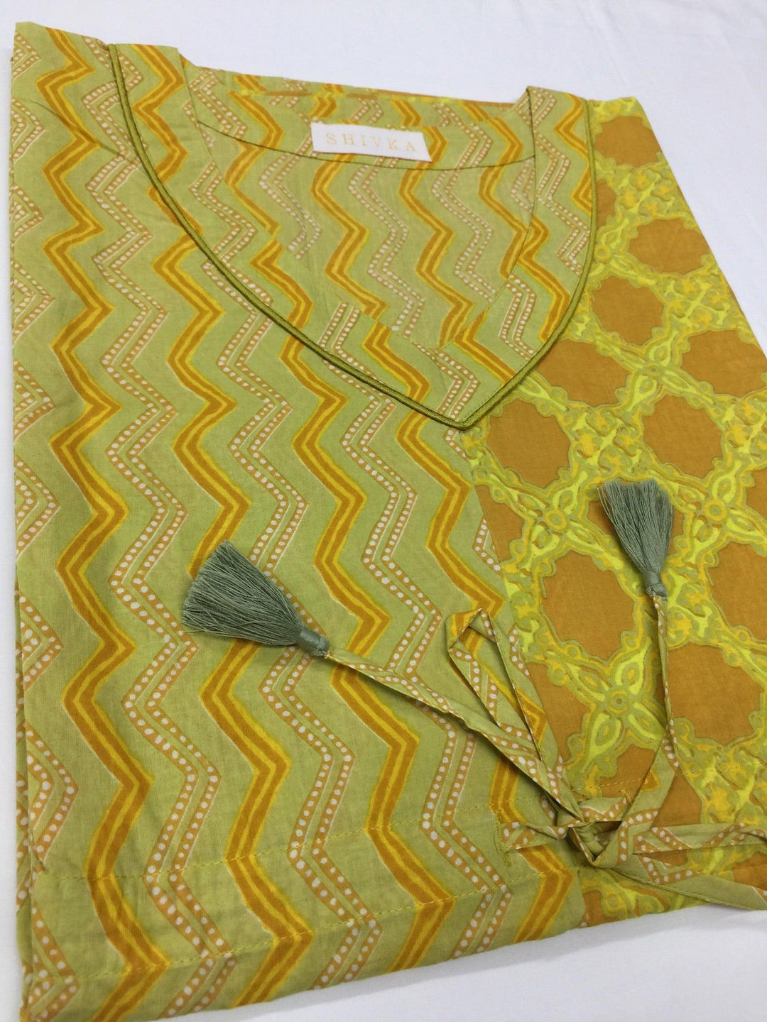 Indian Print Cotton Kaftan - SHIVKA