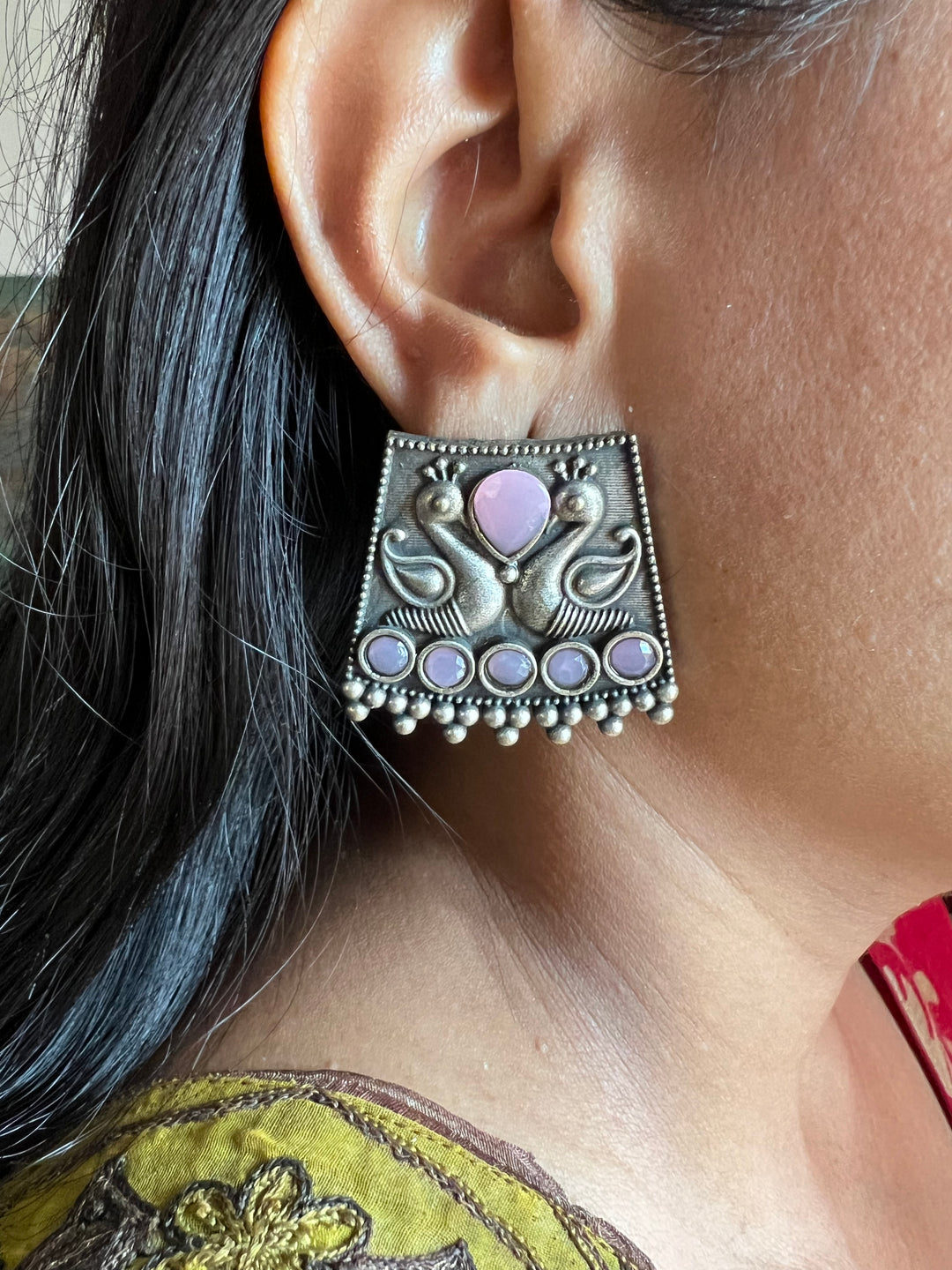 Antique Twin Peacock Earrings