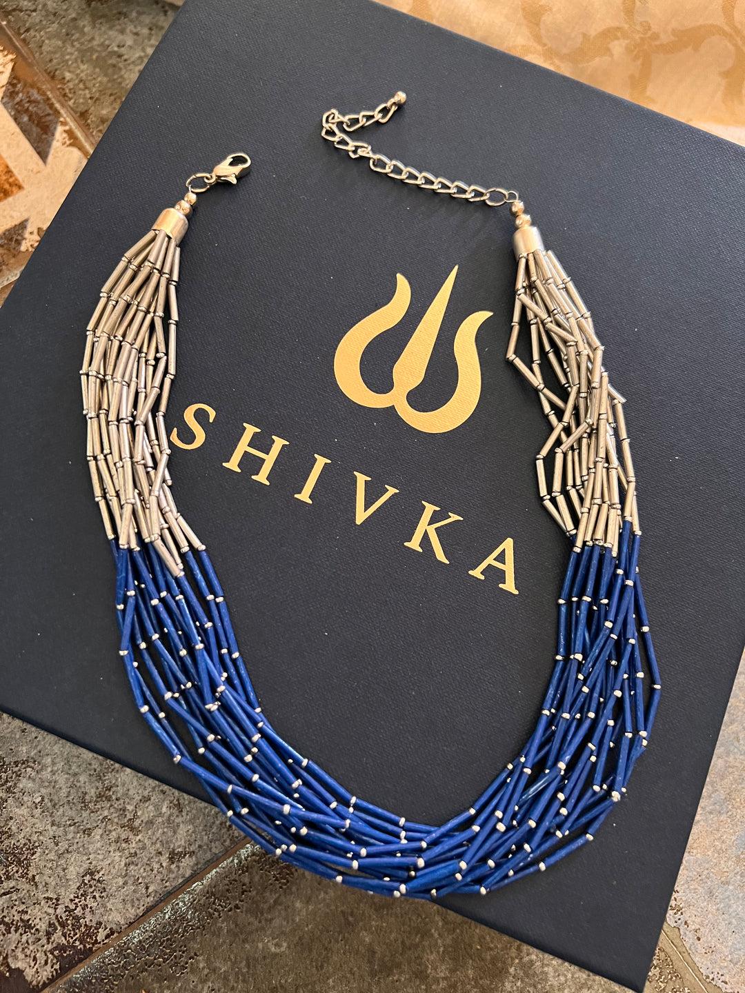 Beaded Necklace with Studs