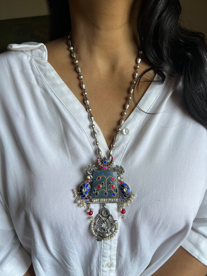 SHIVKA Vintage Pure 925 Silver Pendant Necklace