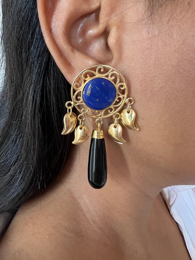 Statement Lapis Lazuli Earrings - SHIVKA