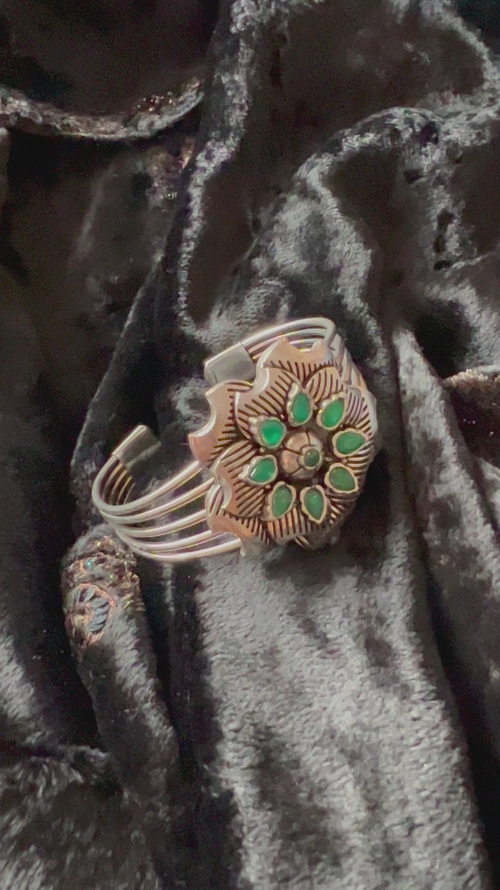 Antique Flora Open Cuff