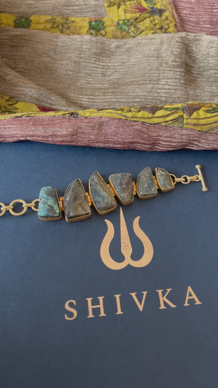 Raw Uncut Labradorite Bracelet