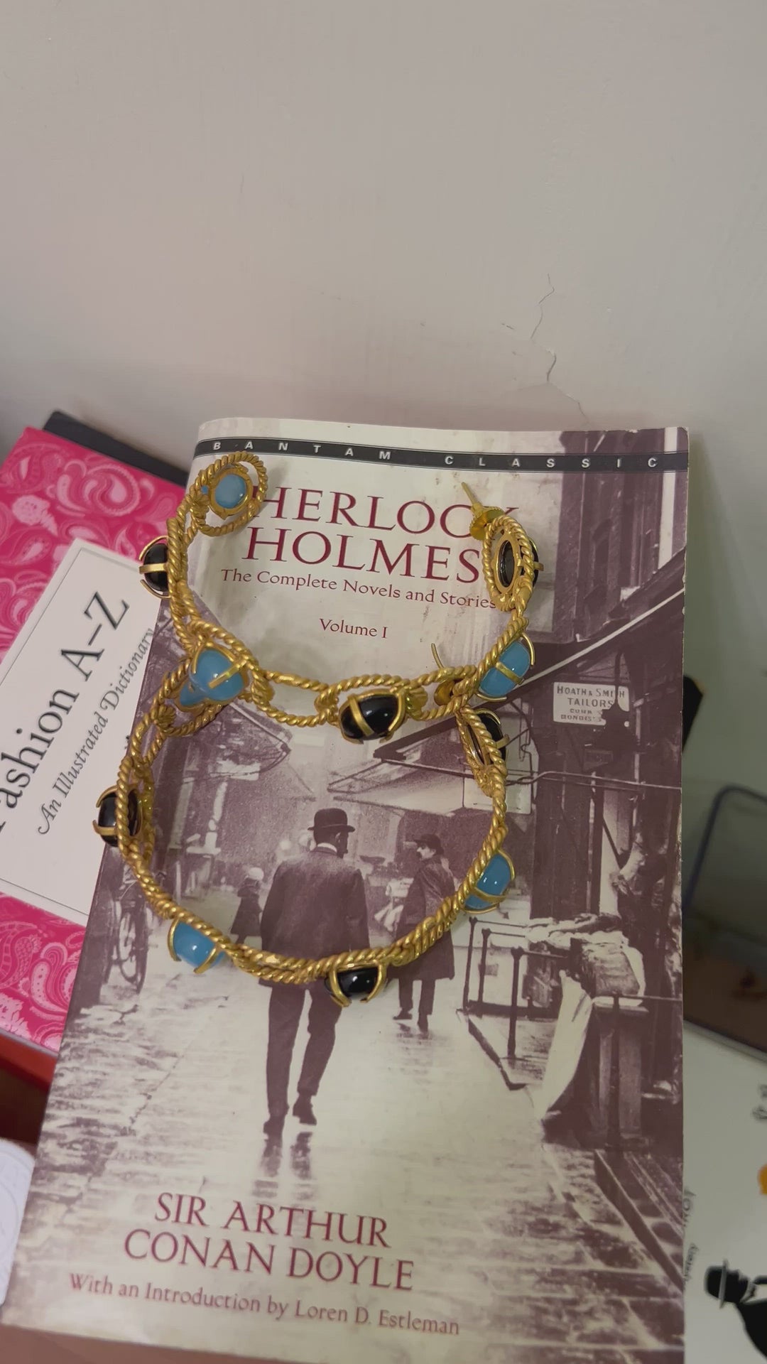 Designer Onyx and Chalcedony Hoops