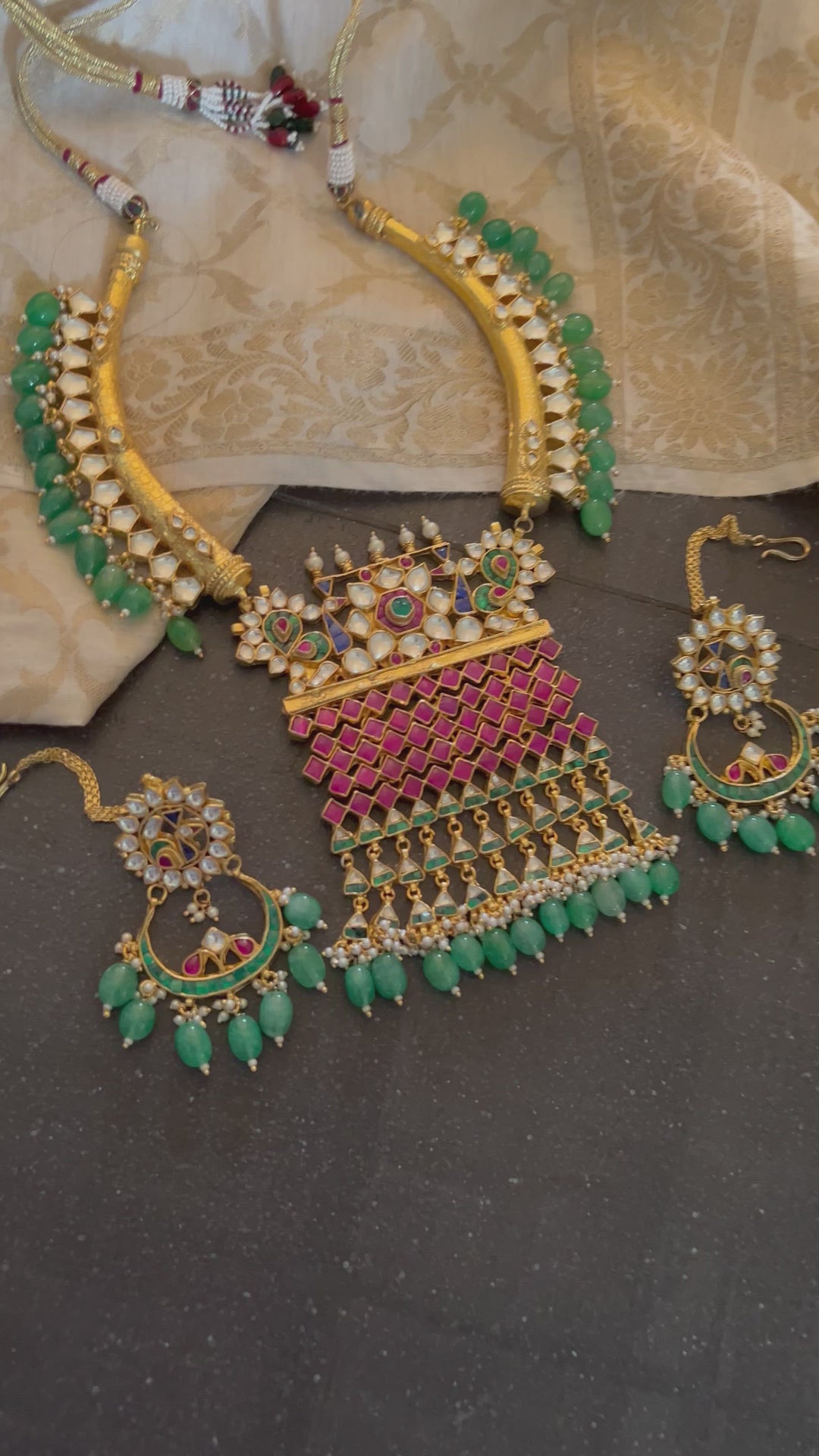 Royal Kundan Wedding Necklace with Earrings