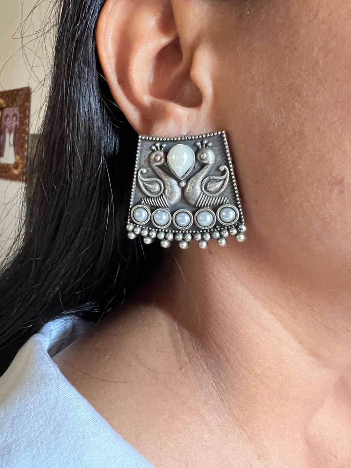 Antique Twin Peacock Earrings