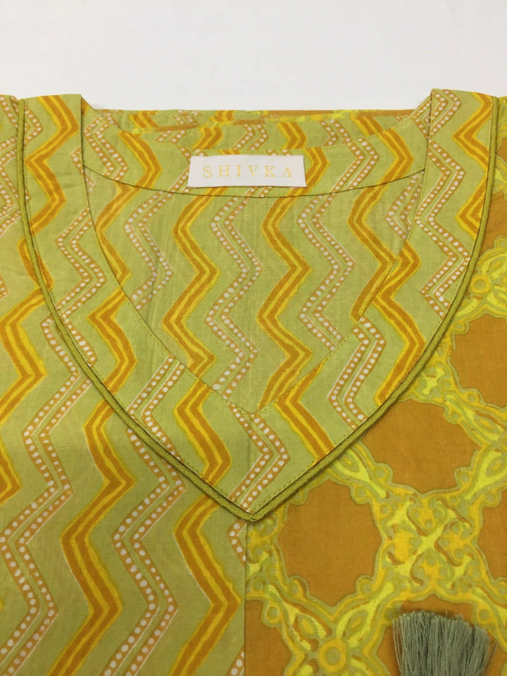 Indian Print Cotton Kaftan - SHIVKA