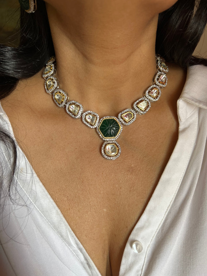 Victorian Kundan Necklace with Earrings