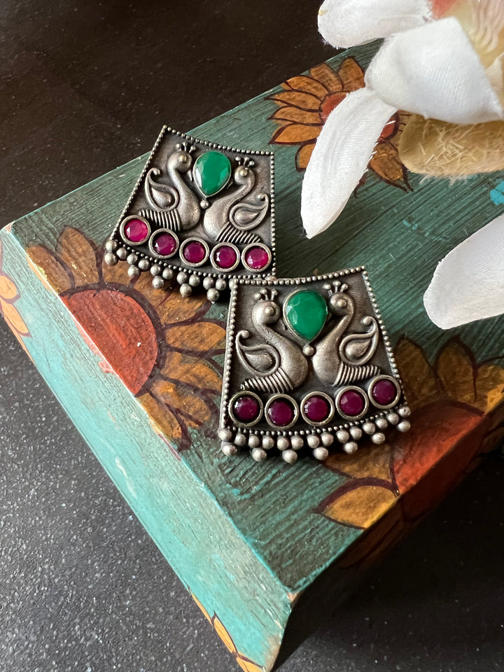 Antique Twin Peacock Earrings