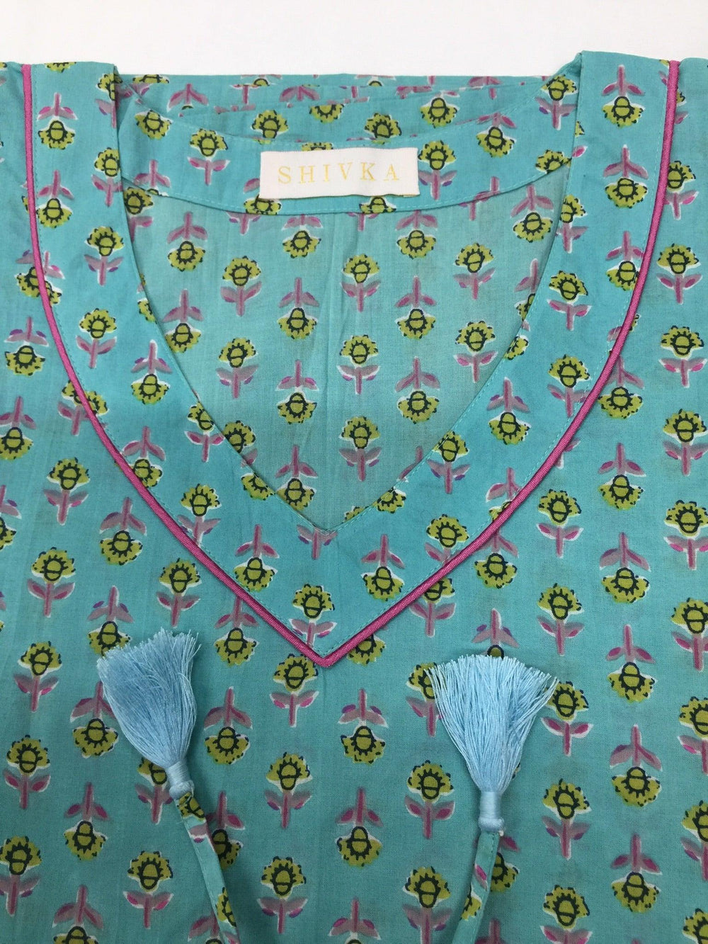 Indian Print Cotton Kaftan - SHIVKA