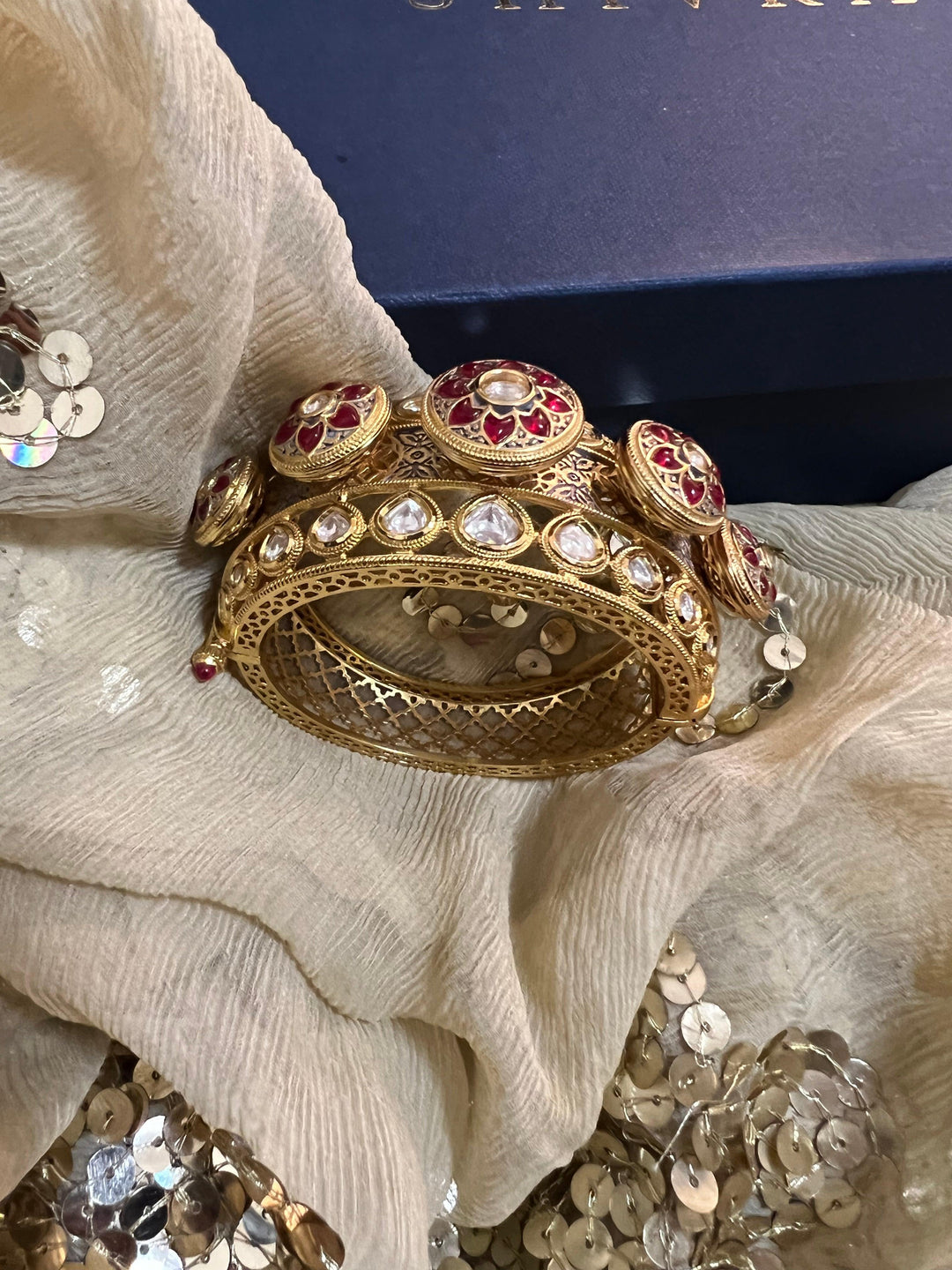 Statement Wedding Kundan Cuff - SHIVKA