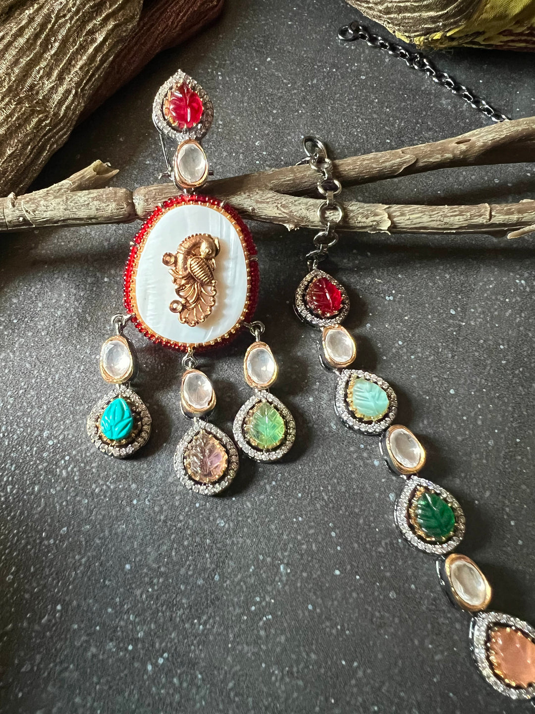 Designer Victorian Necklace with Statement Earrings