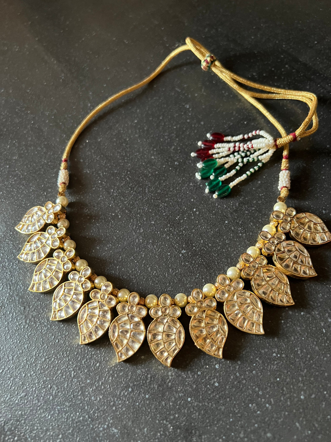 Pachi Kundan Wedding Collar Necklace with Studs